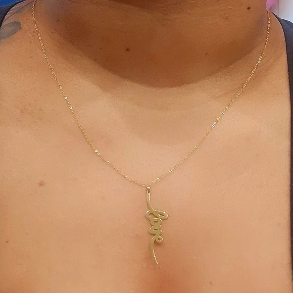 Vertical "love" Necklace - Picture 3 of 7